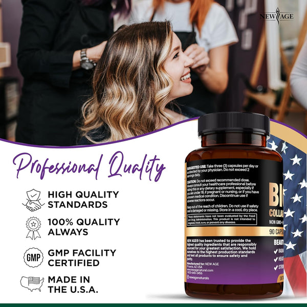 NEW AGE Biotin Collagen & Keratin - 180 Capsules (Pack of 2)