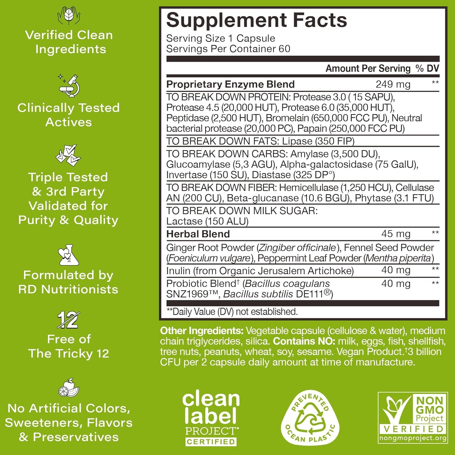 HUM Flatter Me – 60 Capsules | Fast-Acting Bloating Relief & Digestive Support