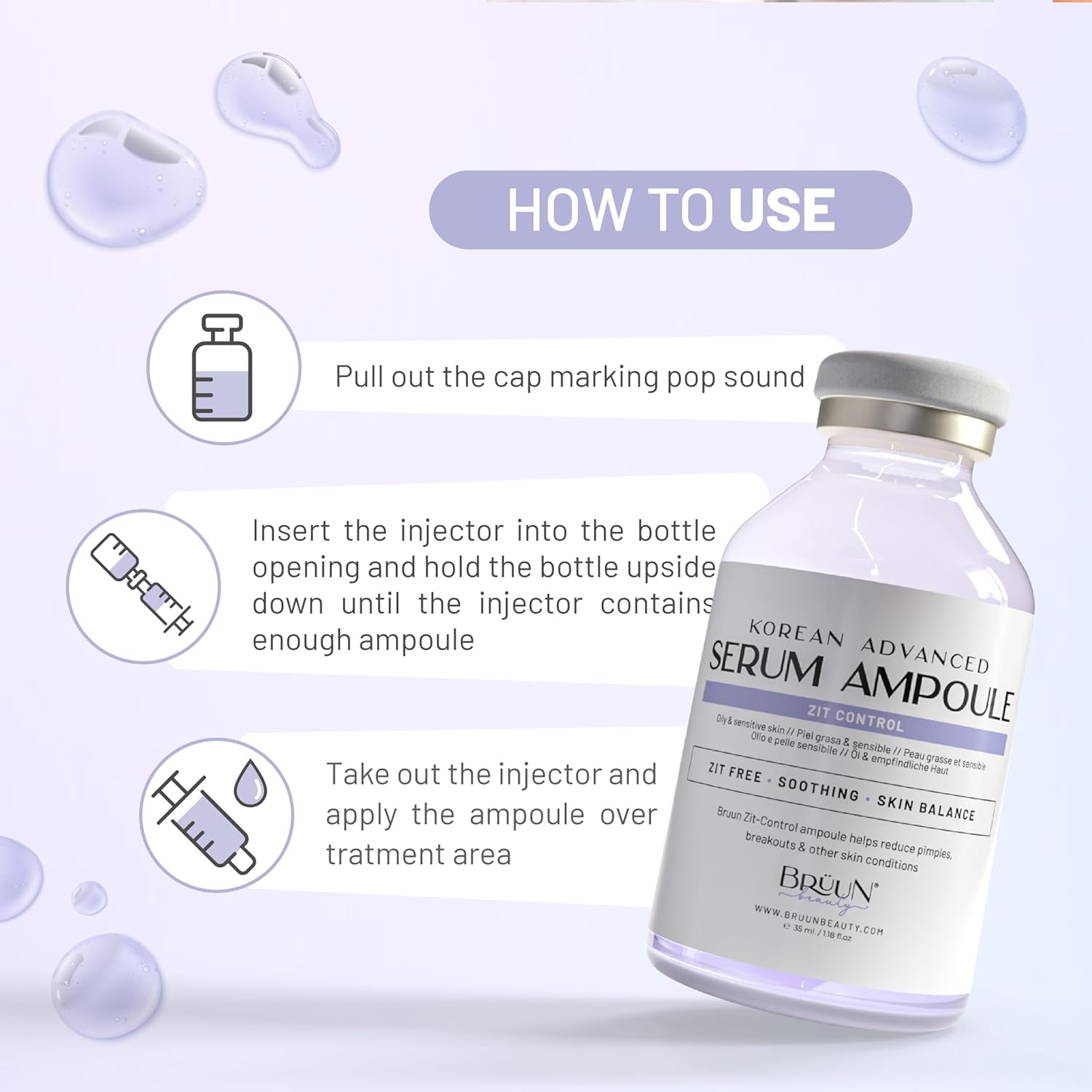 BRÜUN Korean Advanced Serum Ampoule – 35ml | Deep Absorption & Skin Renewal