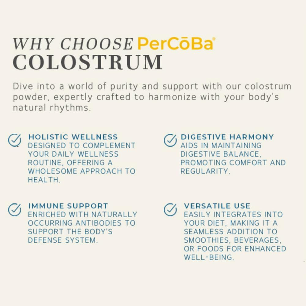 PERCOBA Gut Health Colostrum Instant Powder – 250g | First-Milking Bovine Colostrum for Digestion, Immunity & Recovery