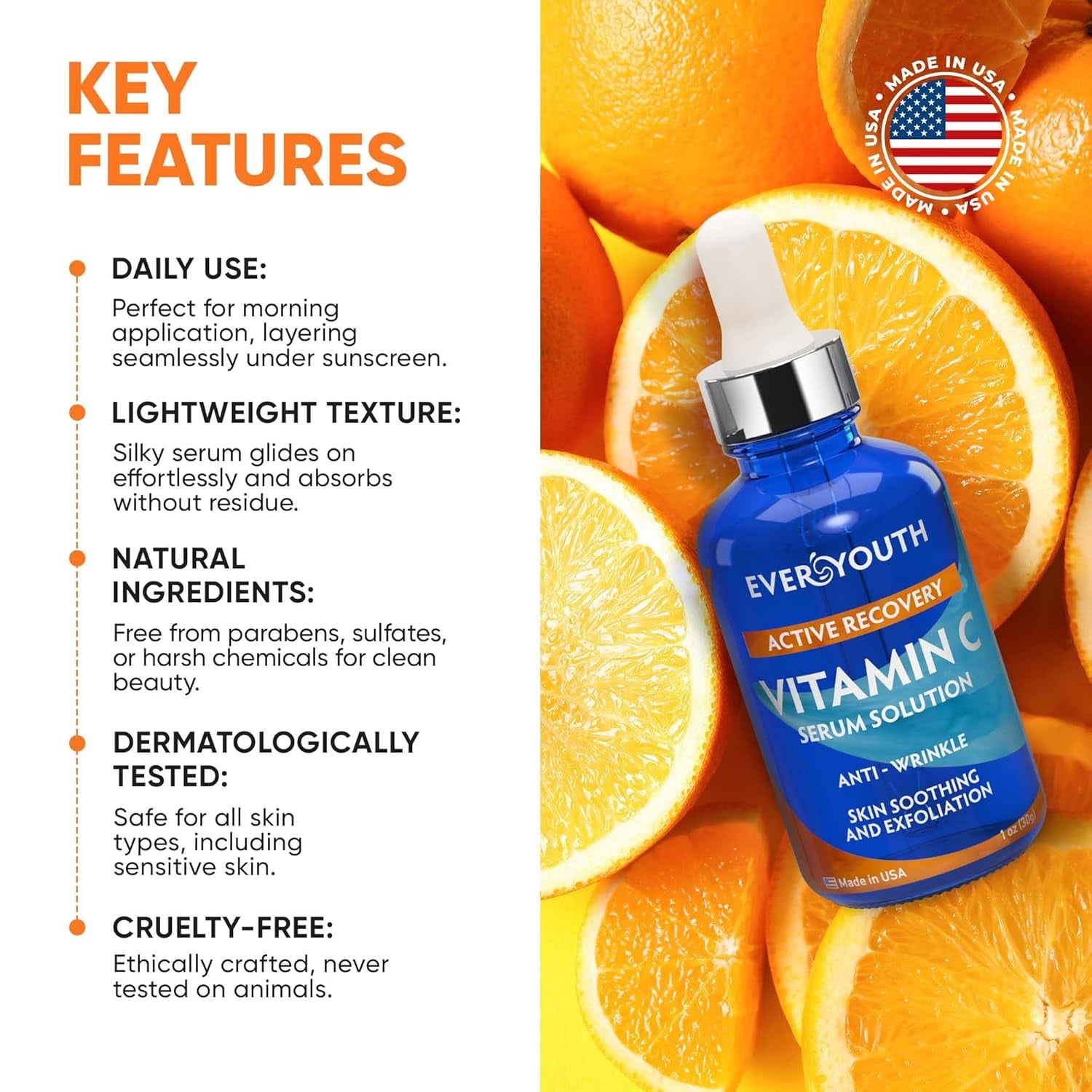 EVERYOUTH Active Recovery Vitamin C Serum – 30g | Brightening & Anti-Aging Treatment for Radiant Skin