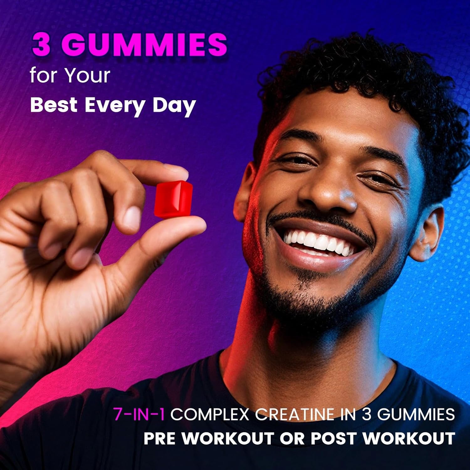 Bageto Creatine Monohydrate Gummies – 120 Gummies | 1+6 Complex for Muscle Growth, Energy & Fast Recovery