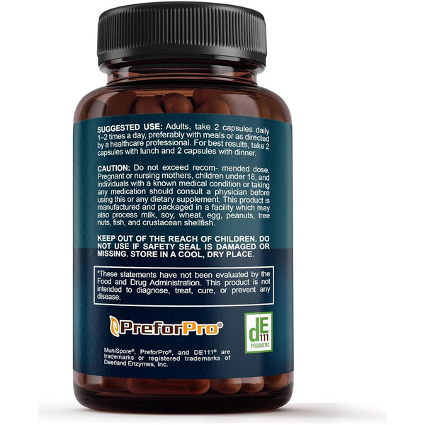 Sunergetic Pre+Pro+Post Probiotic with Digestive Enzymes – 60 Capsules | 4-in-1 Gut & Digestive Health Support