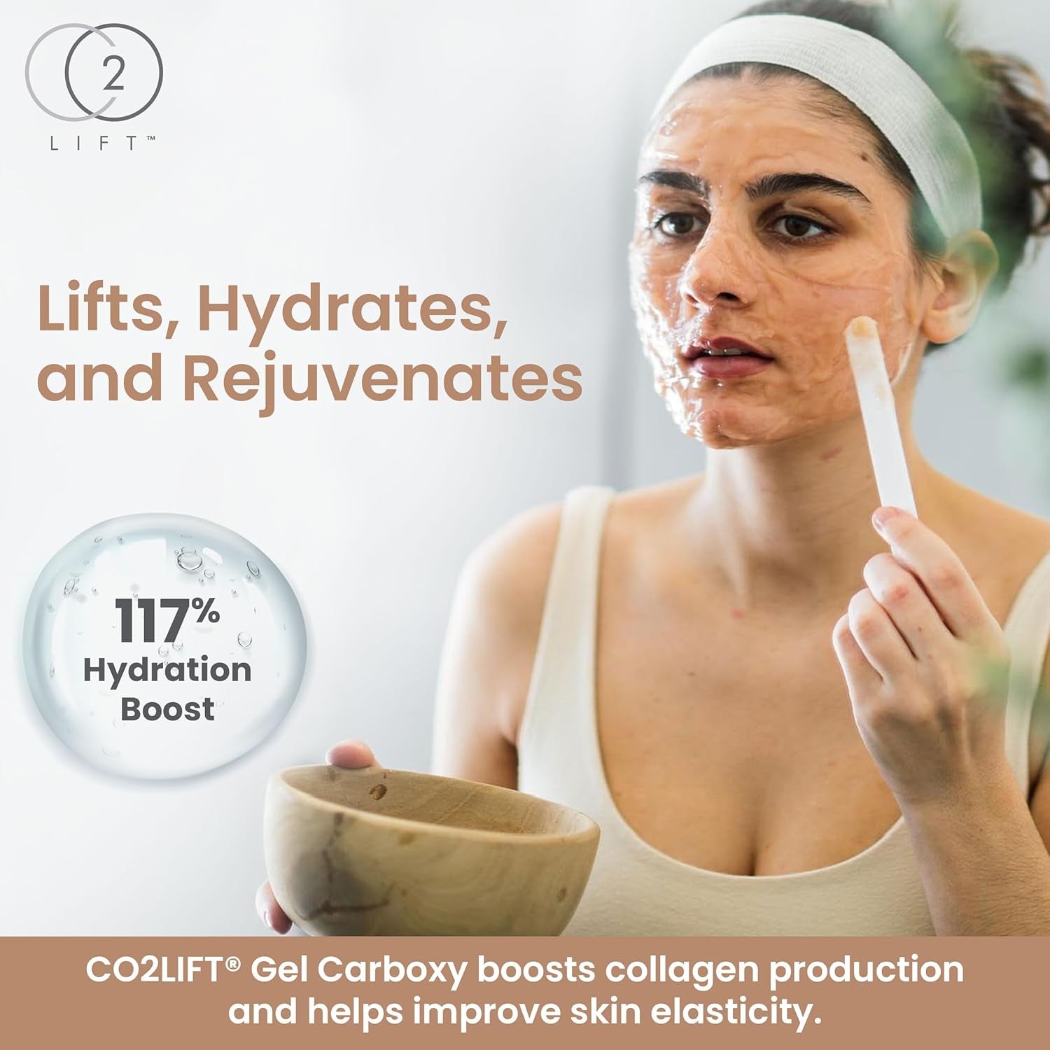 Carboxy Gel Treatment – 2-Pack CO2 Lifting Facial Mask for Puffy Eyes, Wrinkles, Dark Circles, Hydrating, Brightening, Tightening Anti-Aging Skincare