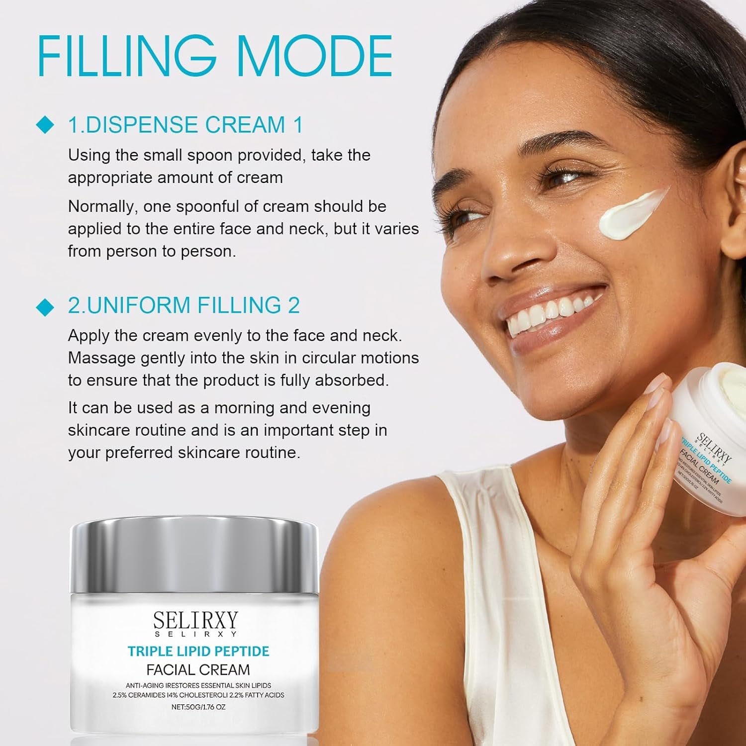 Nodfens Triple Lipid Peptide Facial Cream – 50g | Deep Nourishment, Firming & Anti-Aging Care for Mature Skin