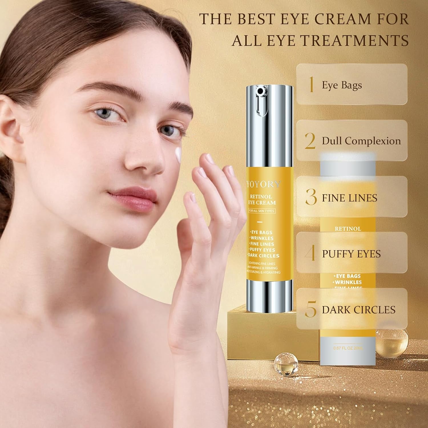 YOYORY Retinol Eye Cream – 20ml | Brightening, Firming & Anti-Puffiness Care