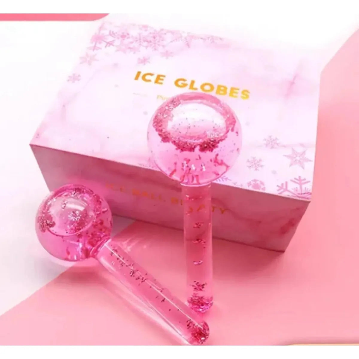 Facial Cooling Globes | Crystal Roller Balls for Soothing Face & Eye Massage - Glam Global UK