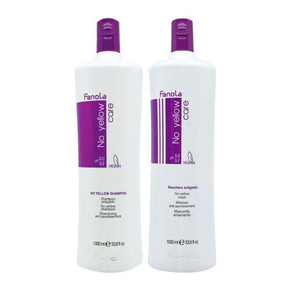 Fanola No Yellow Shampoo & Mask - 1000ml Bundle | Perfect Care for Blonde & Grey Hair - Glam Global UKFanola