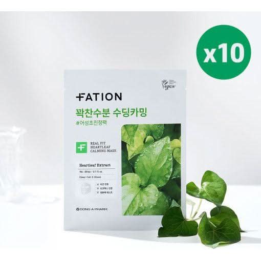 FATION Real Fit HeartLeaf Calming Mask Sheet 23mlX10ea - Glam Global UKFATION