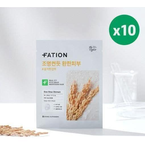 FATION Real Fit Rice Bran Brightening Mask Sheet 23mX10ea - Glam Global UKFATION