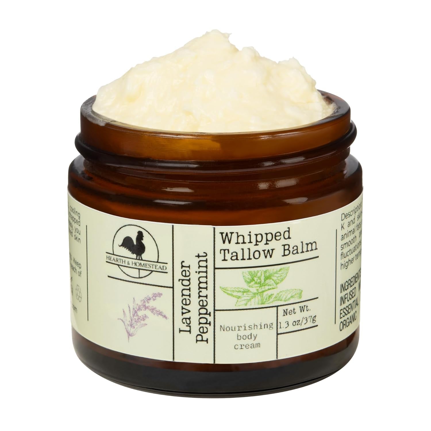 Hearth & Homestead Whipped Tallow Balm (Lavender Peppermint) – 37g | All-Natural Ancestral Skincare for Soothing + Nourishing Relief