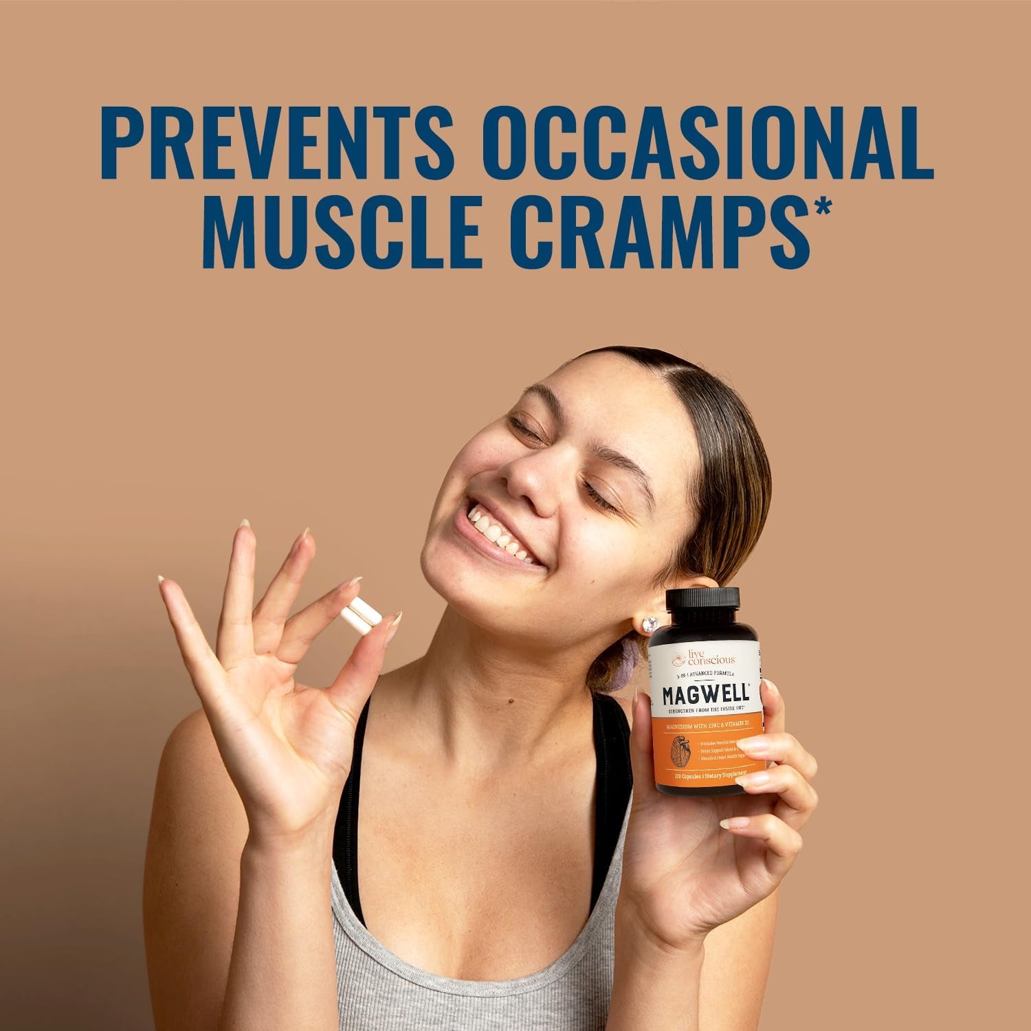 Live Conscious MAGWELL – 120 Capsules | 3-in-1 Advanced Formula for Bone, Immune & Heart Health