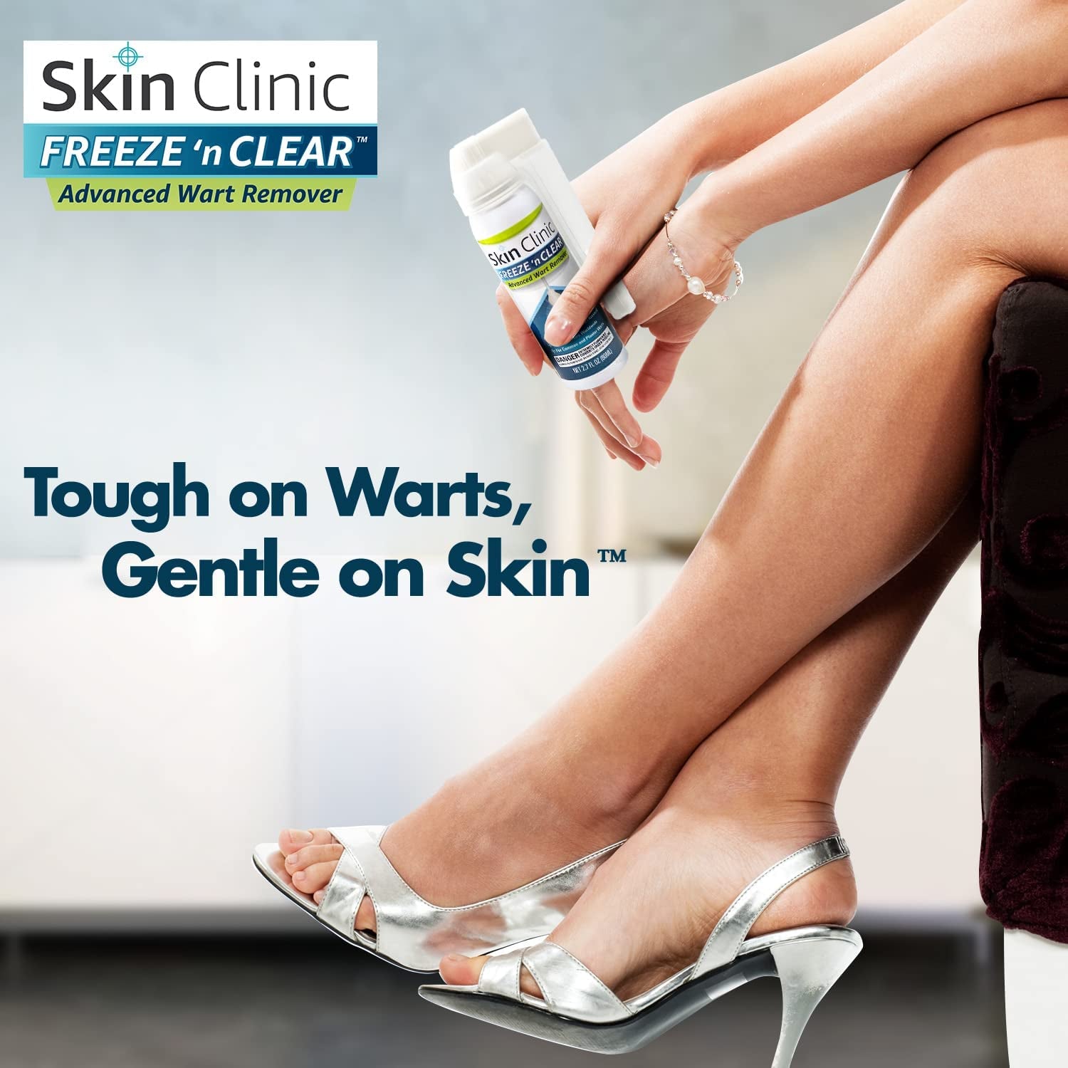 Skin Clinic FREEZE 'n CLEAR™ Advanced Wart Remover – 80ml, 12 Precision-Tip Applicators | Doctor-Trusted Cryotherapy for Common & Plantar Warts