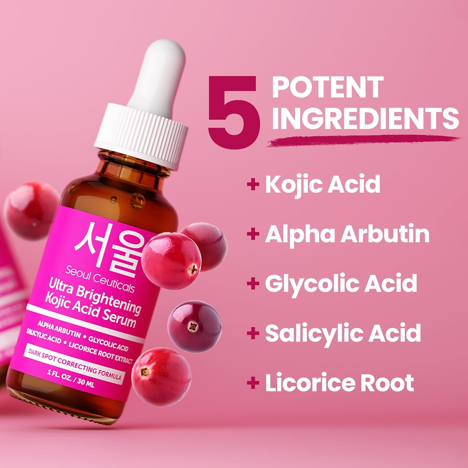 SeoulCeuticals Ultra Brightening Kojic Acid Serum – 30ml | Fade Dark Spots & Brighten Skin Tone