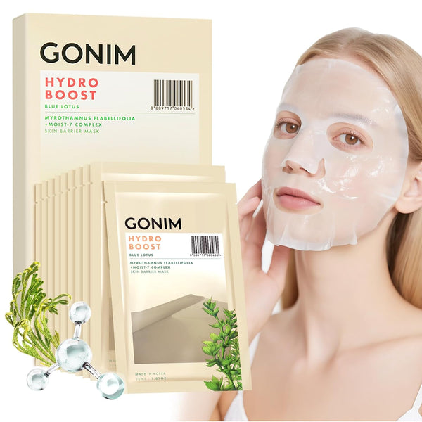 GONIM Hydro Boost Mask – 15 Sheets | 7X Hyaluronic Acid, Collagen & Vitamin C Hydration