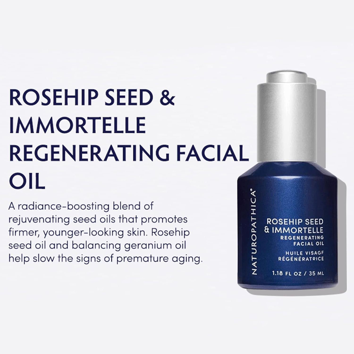 Naturopathica Rosehip Seed & Immortelle Regenerating Facial Oil – 35ml | Hydrate, Firm & Revitalize