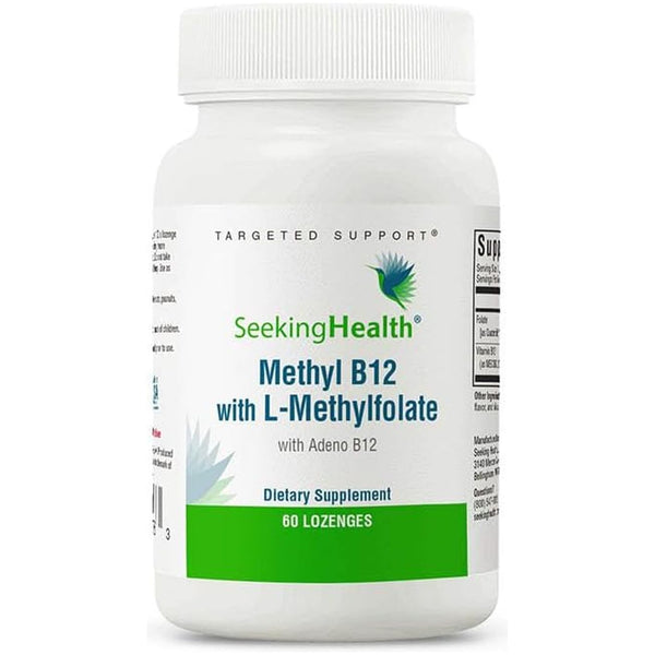 Seeking Health Methyl B12 with L-Methylfolate – 60 Lozenges | Active Methylated B Vitamins for Energy, Mood & Focus Support