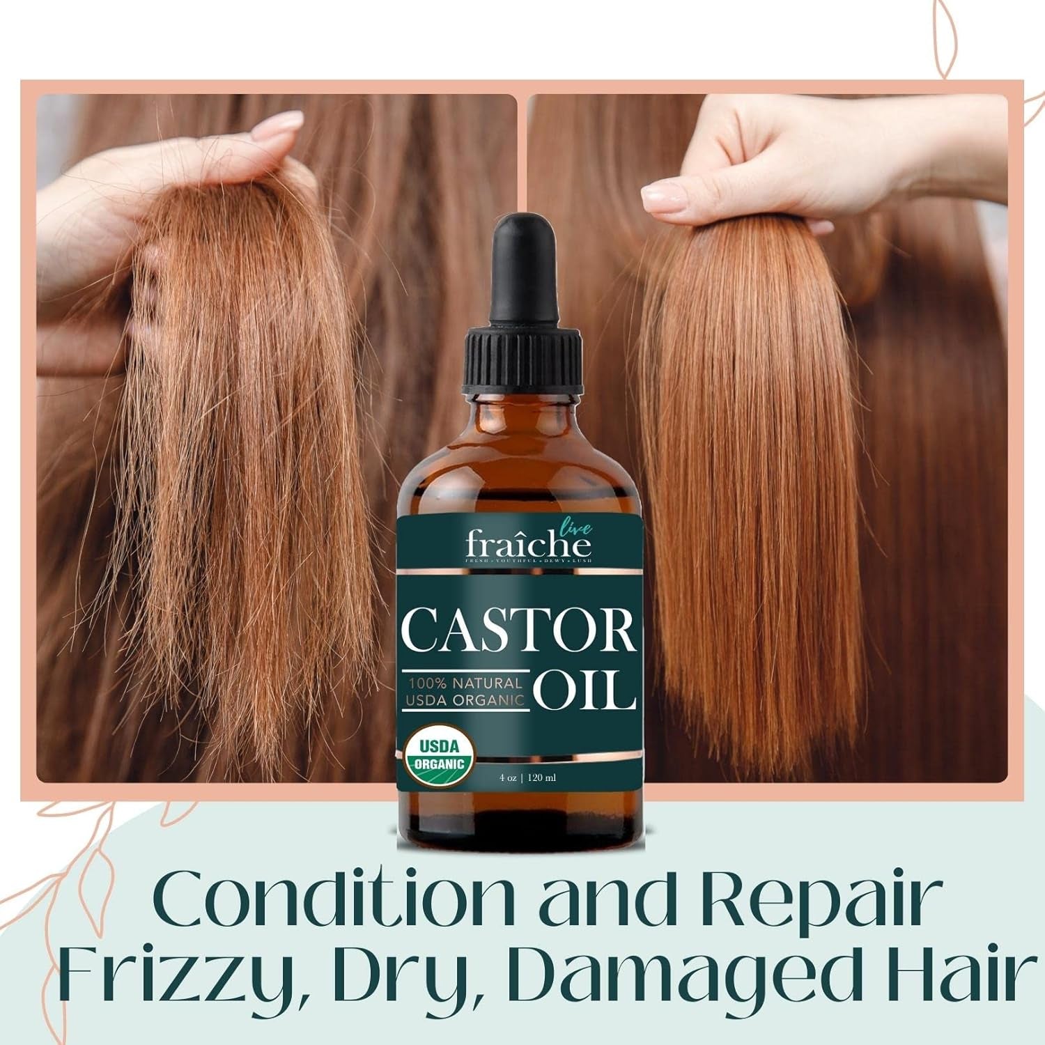 Live Fraiche 100% Natural USDA Organic Castor Oil - 120ml