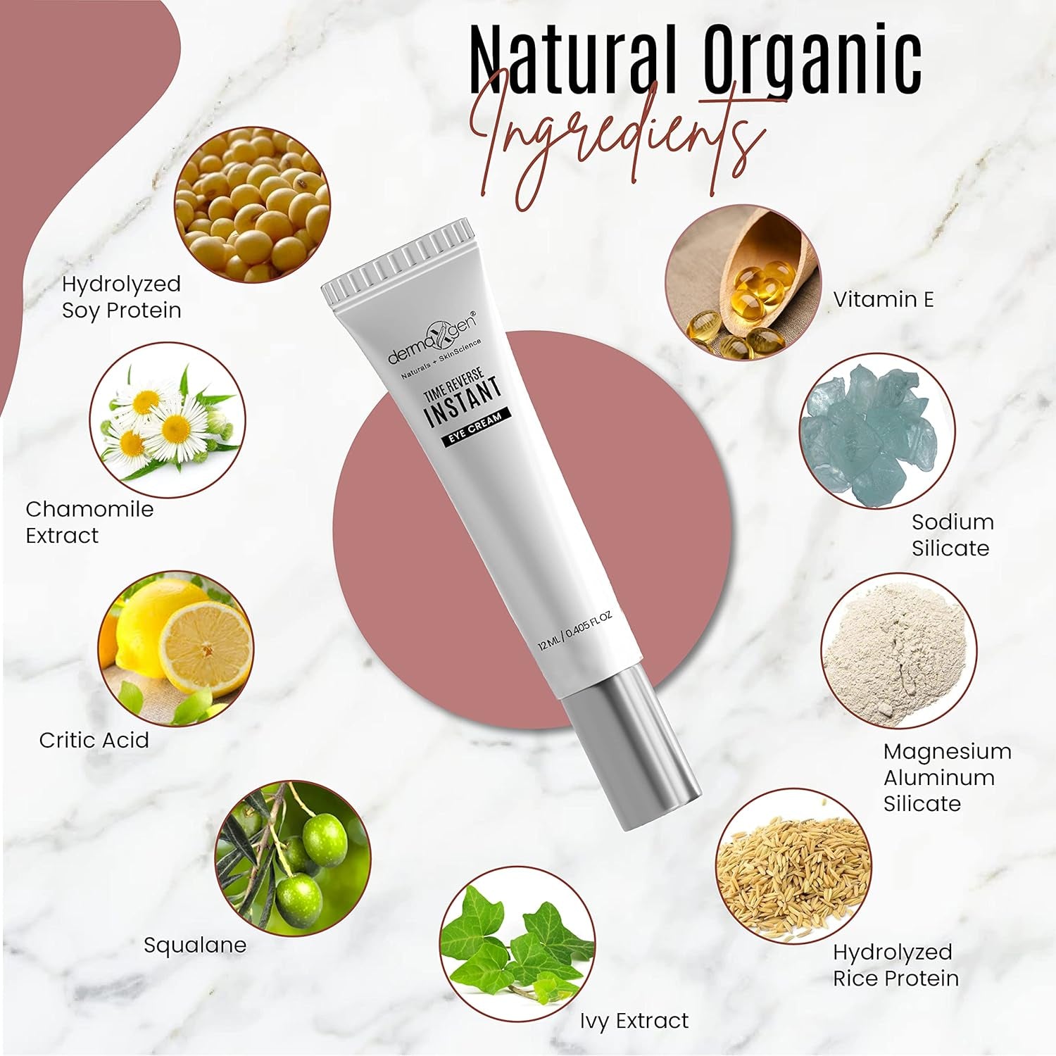 DERMAXGEN Time Reverse Instant Eye Cream – 12ml | Instant Lift for Dark Circles, Puffiness & Fine Lines