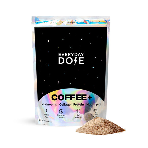 Everyday Dose Coffee+ – 30 Servings | Mushroom Coffee with Collagen, Lion’s Mane & Chaga