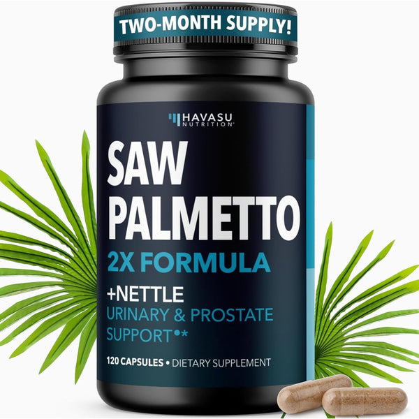 HAVASU NUTRITION Saw Palmetto 2X Formula + Nettle – 120 Capsules | Prostate, Urinary & Men’s Health Support