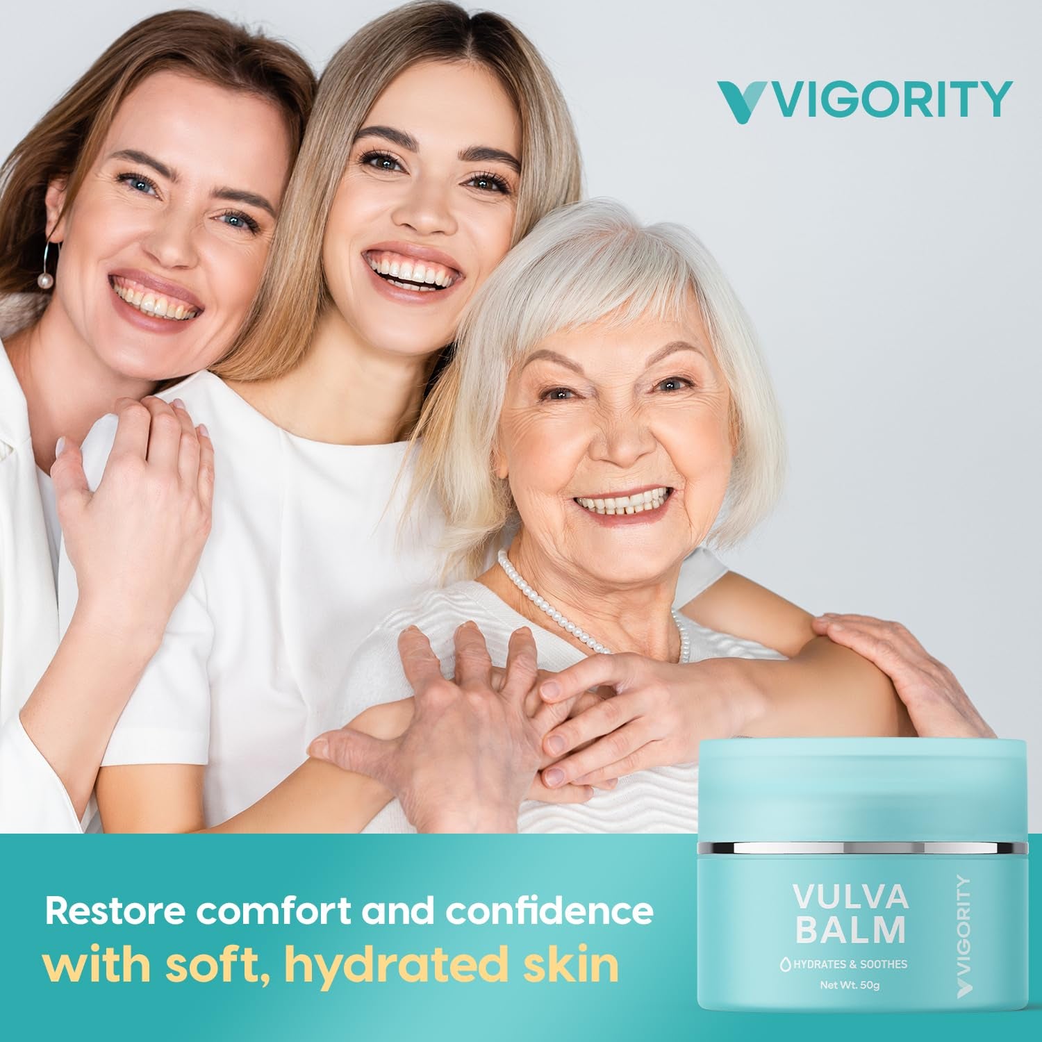 Vigority Vulva Balm Vaginal Hydrates & Soothes – 50g | Menopause Relief, Intimate Dryness & Daily Comfort