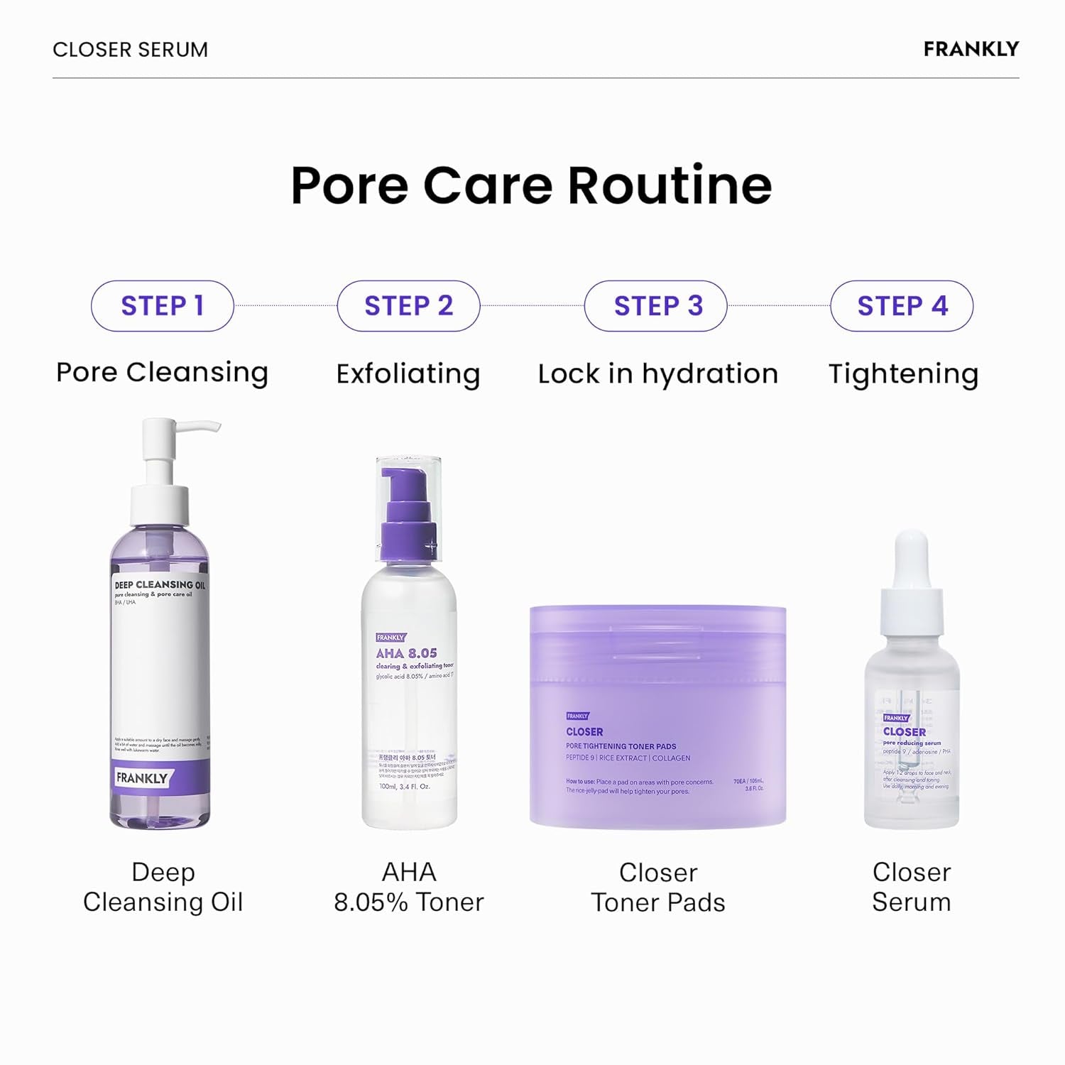 FRANKLY Closer Pore Reducing Serum – 100ml | Pore-Minimizing, Firming & Radiance-Boosting K-Beauty Serum