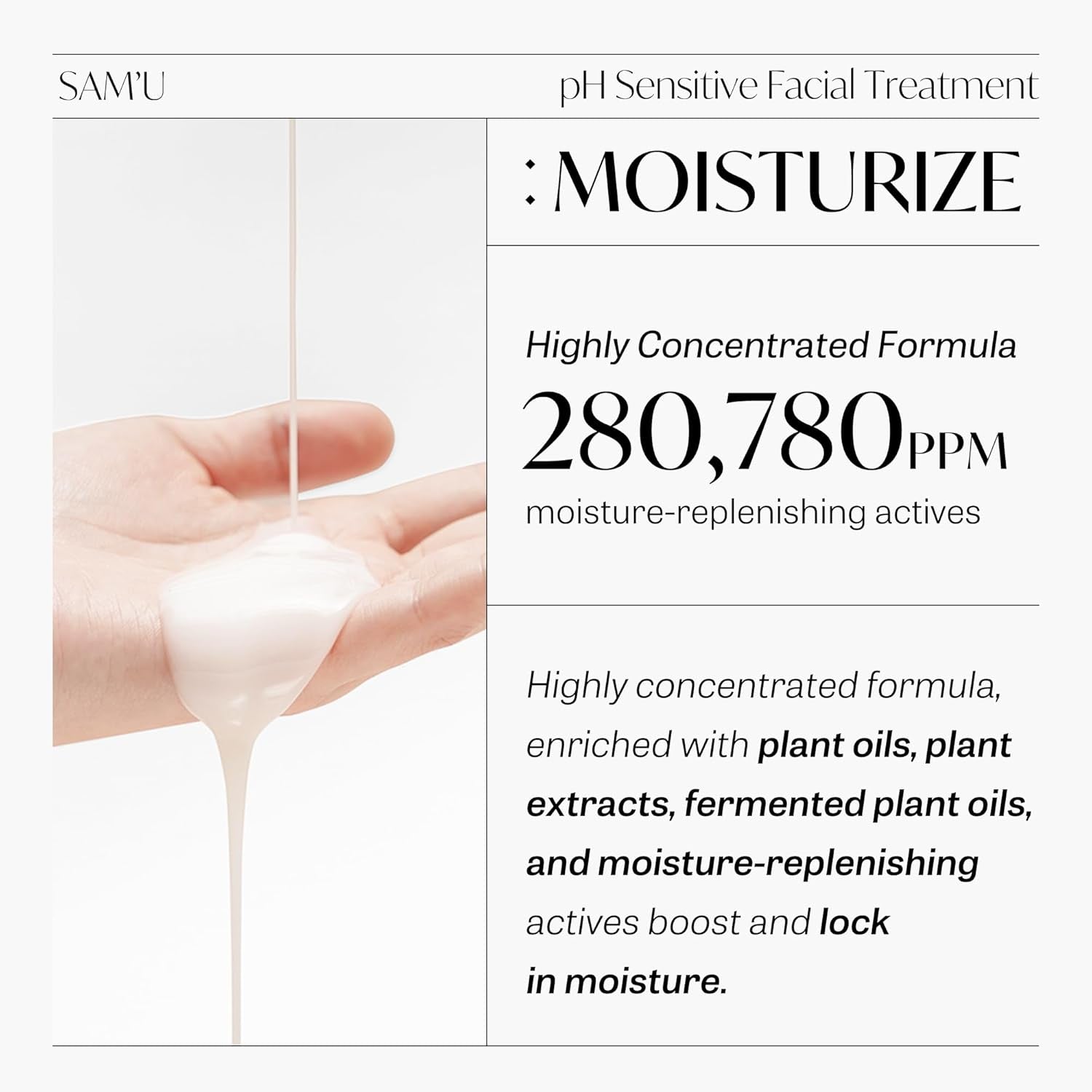 SAM'U pH Sensitive Facial Treatment – 50ml | Moisture-Sealing Barrier for Radiant, Balanced Skin