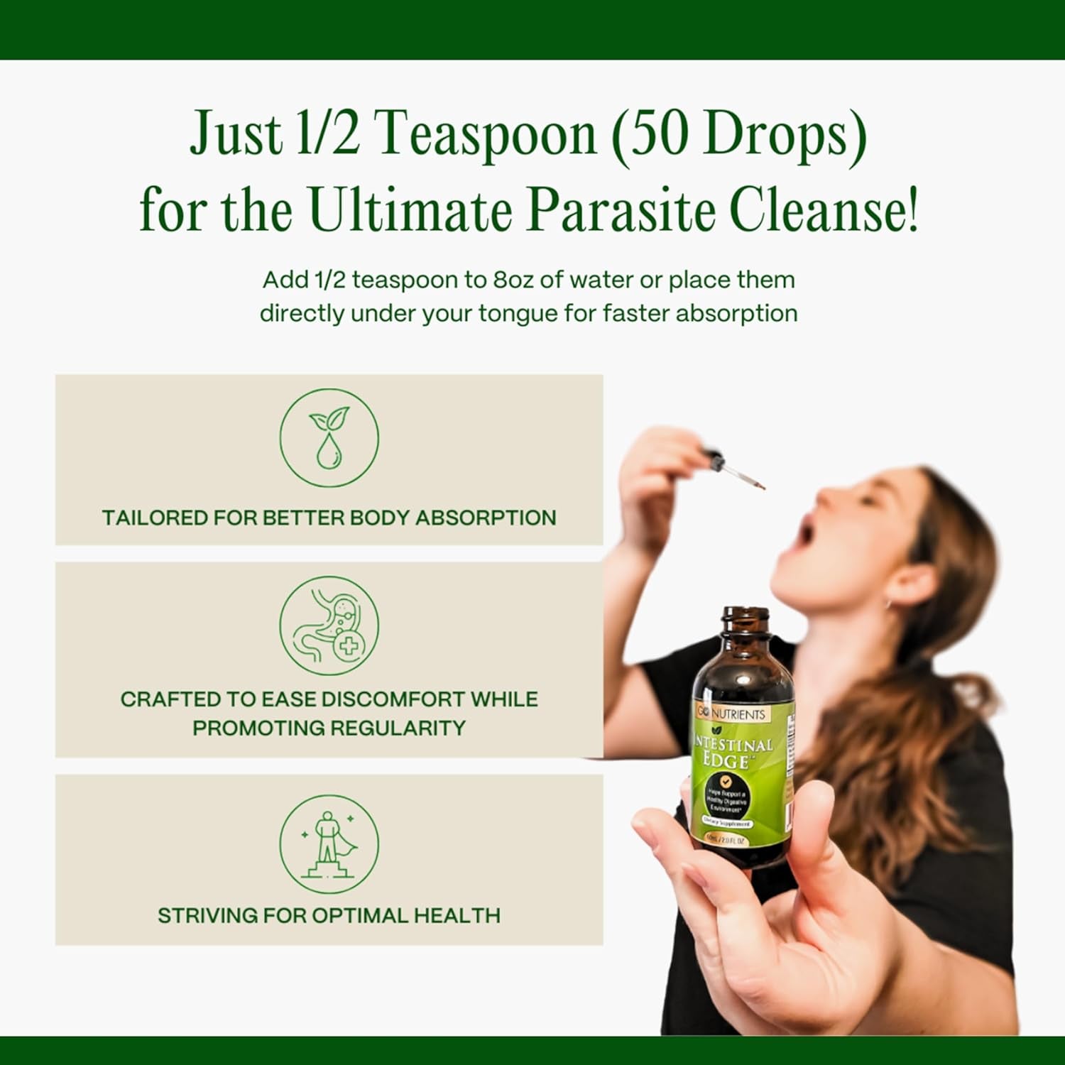Go Nutrients 7-In-1 Intestinal Edge – 60ml | Herbal Gut & Parasite Cleanse with Wormwood, Clove & Black Walnut