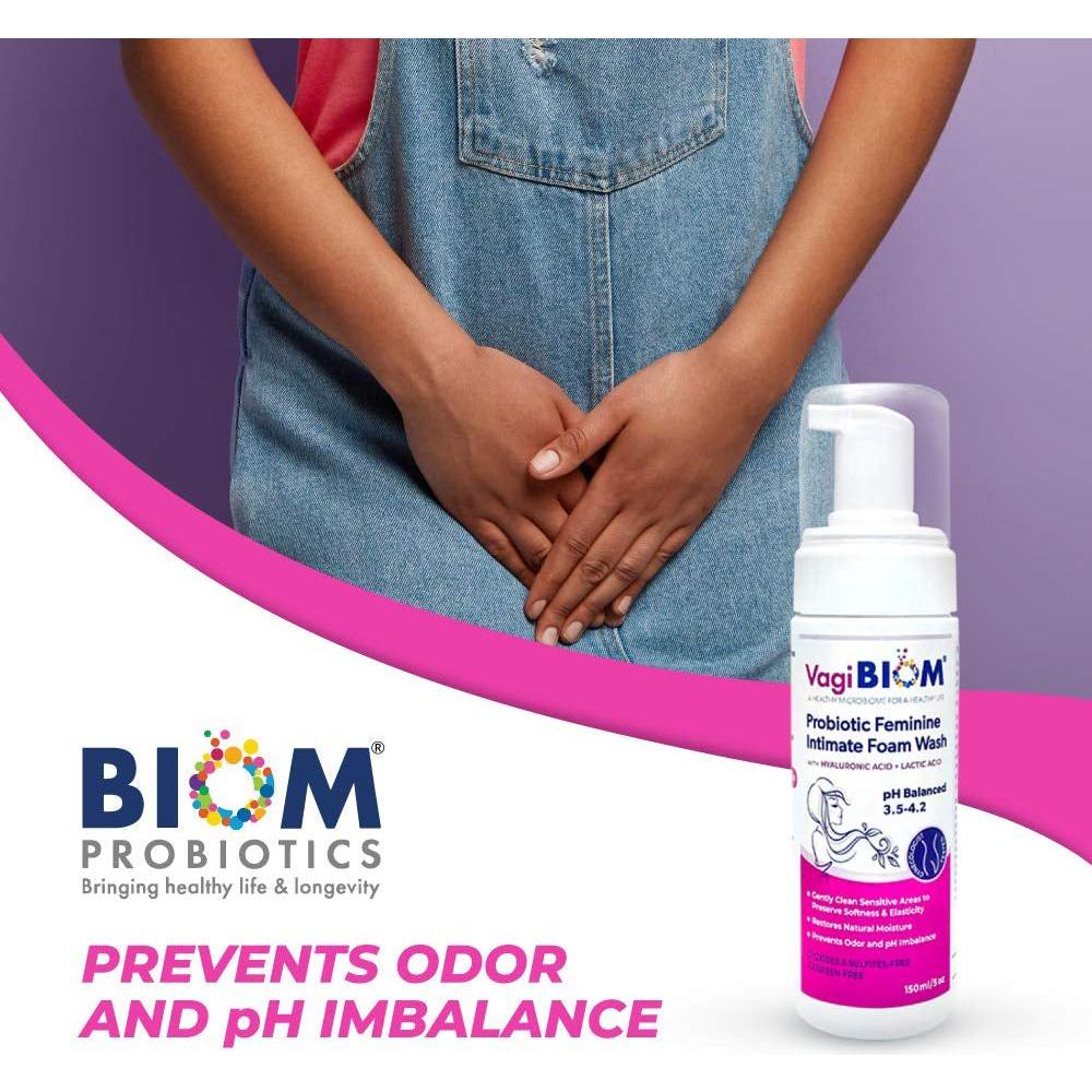 VagiBiom Probiotic Feminine Intimate Foam Wash – 150ml | Hydrating & pH-Balancing Cleanser