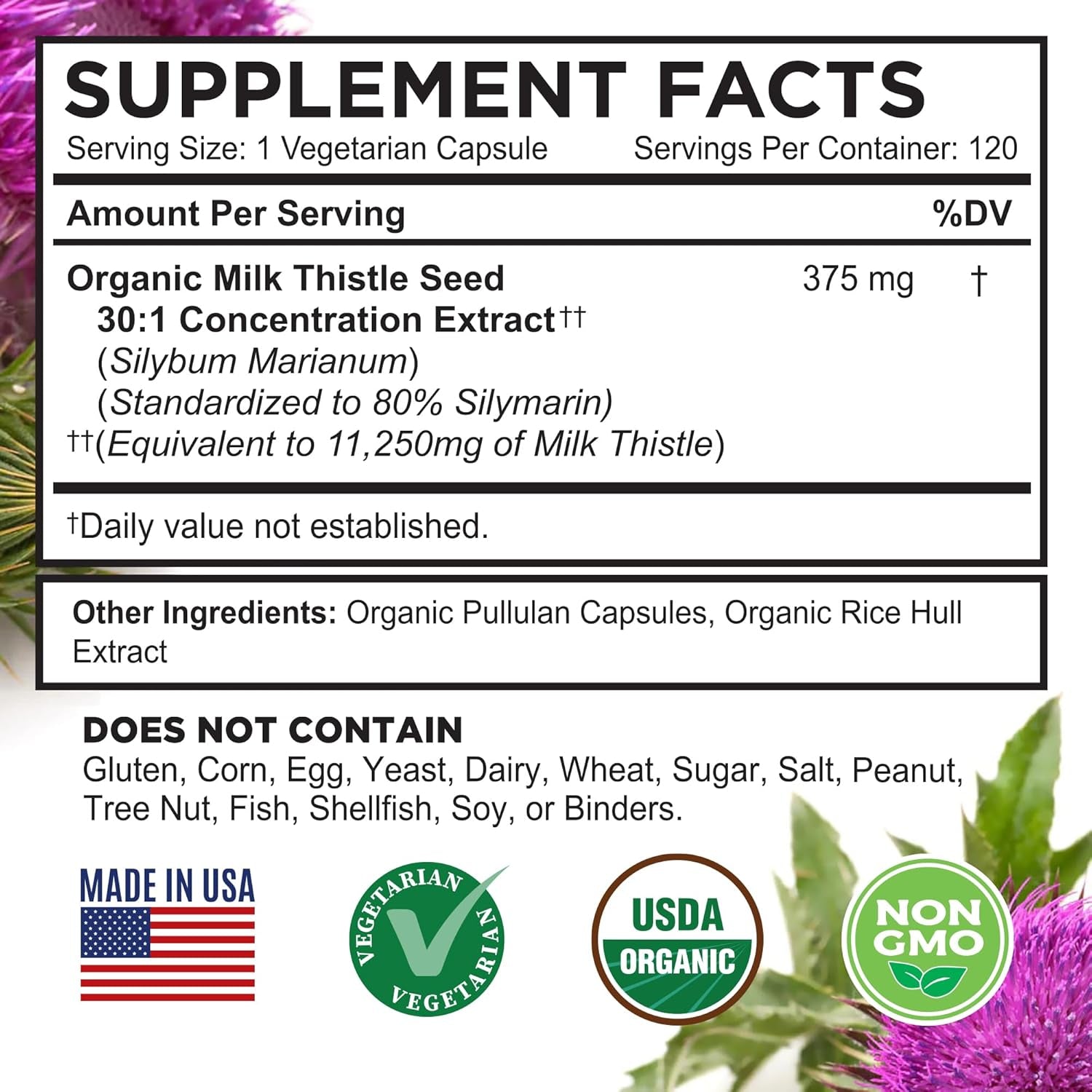 FarmHaven Organic Milk Thistle – 120 Capsules | 11,250mg Equivalent for Liver, Skin & Immune Support