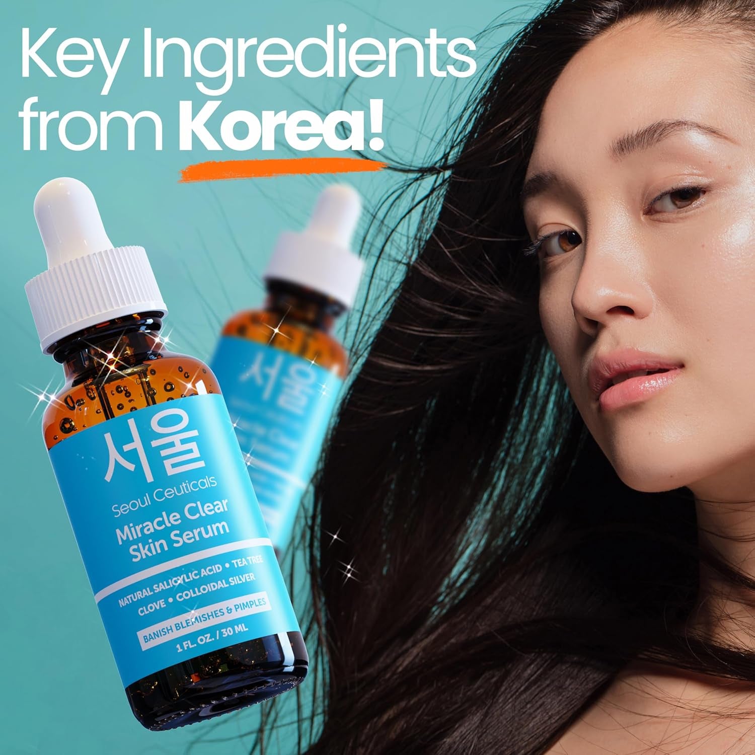 SeoulCeuticals Miracle Clear Skin Acne Serum – 30ml | Natural Salicylic Acid + Tea Tree for Clear, Balanced Skin