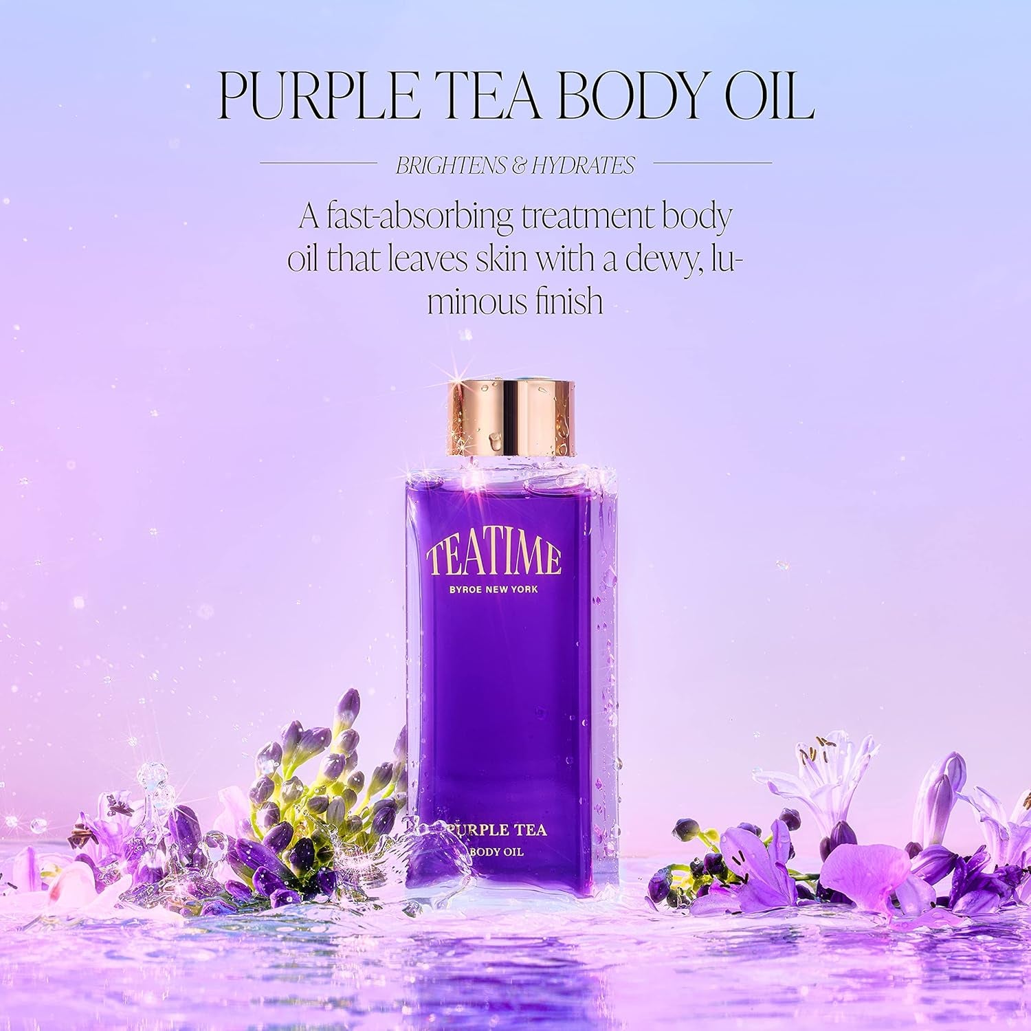 BYROE Teatime Purple Tea Body Oil – 65ml | Hydrating, Radiance-Boosting Body Oil