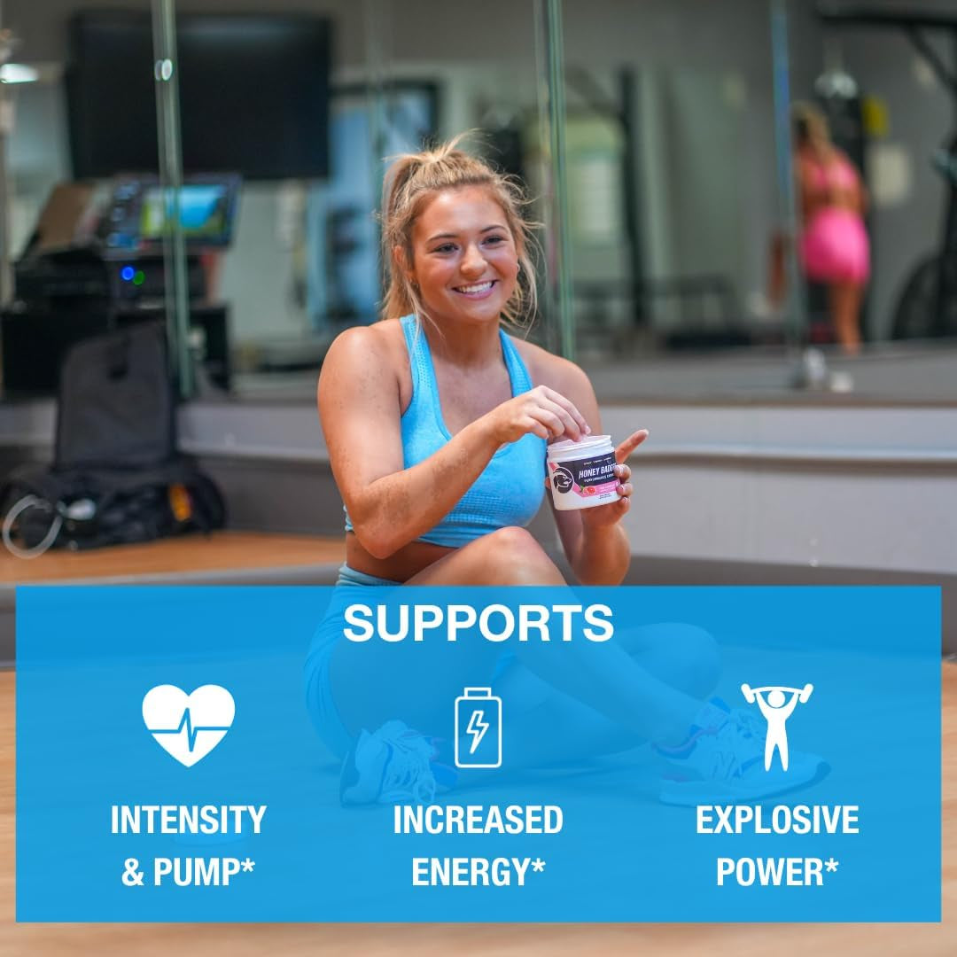 Honey Badger Clean Pre-Workout (Blue Raspberry Flavor) – 177g | Zero-Crash Energy, Focus & Performance Fuel