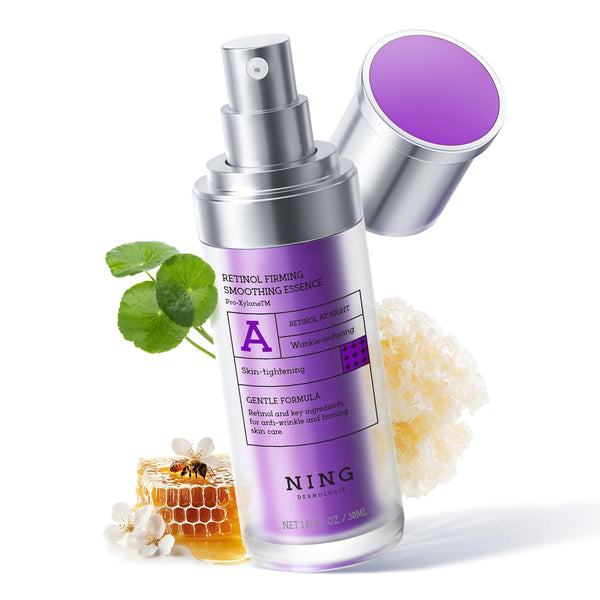 NING DERMOLOGIE Retinol Firming Smoothing Essence – 30ml | Gentle Retinol & Peptide Night Repair Serum