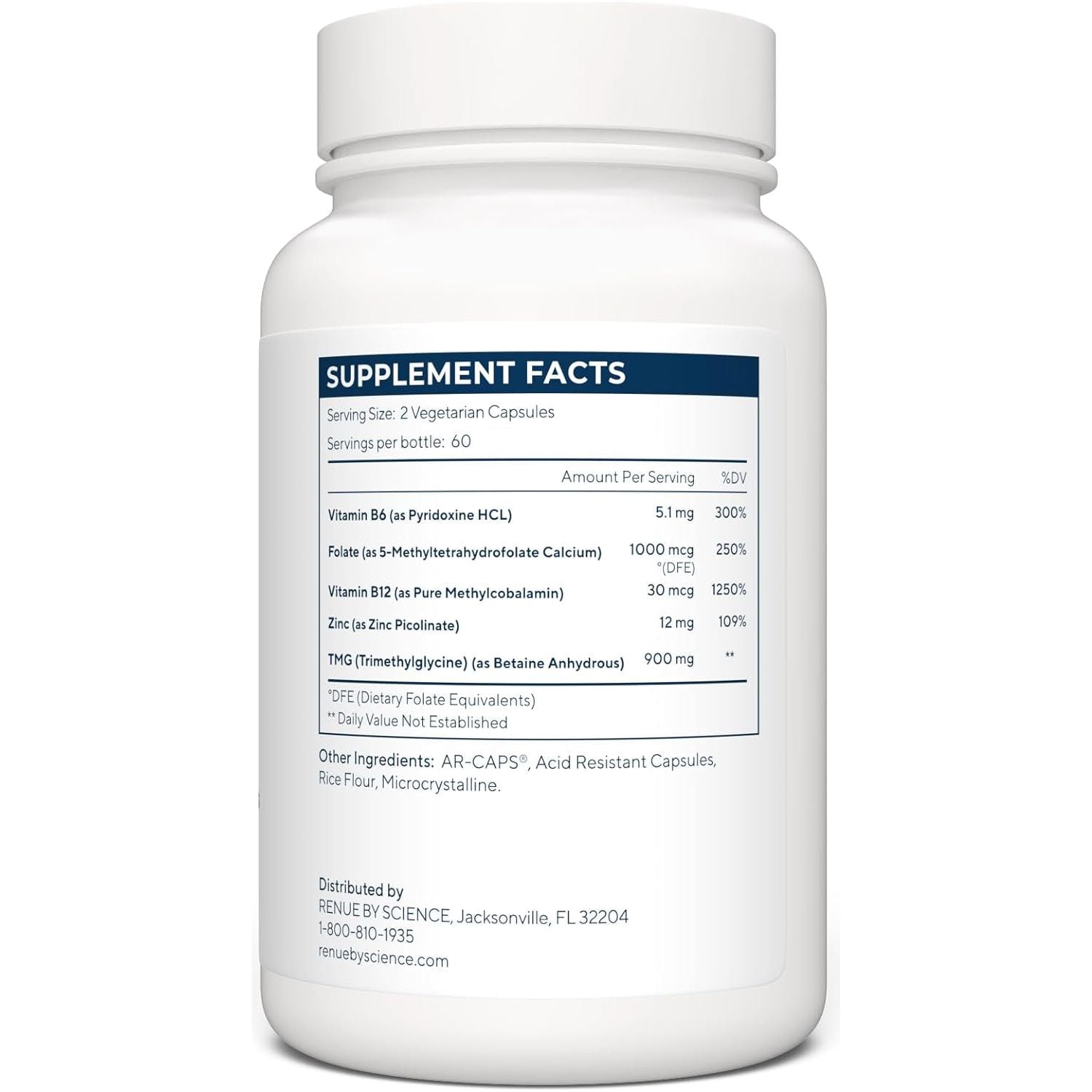 Renue By Science TMG Methylation Essentials – 120 Capsules | Cellular Health & DNA Protection Formula
