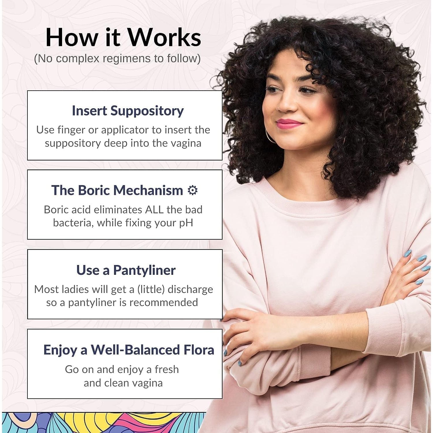 Flower Power Boric Acid Vaginal Suppositories – 30 Suppositories | Fast-Acting pH Balance & Odor Control