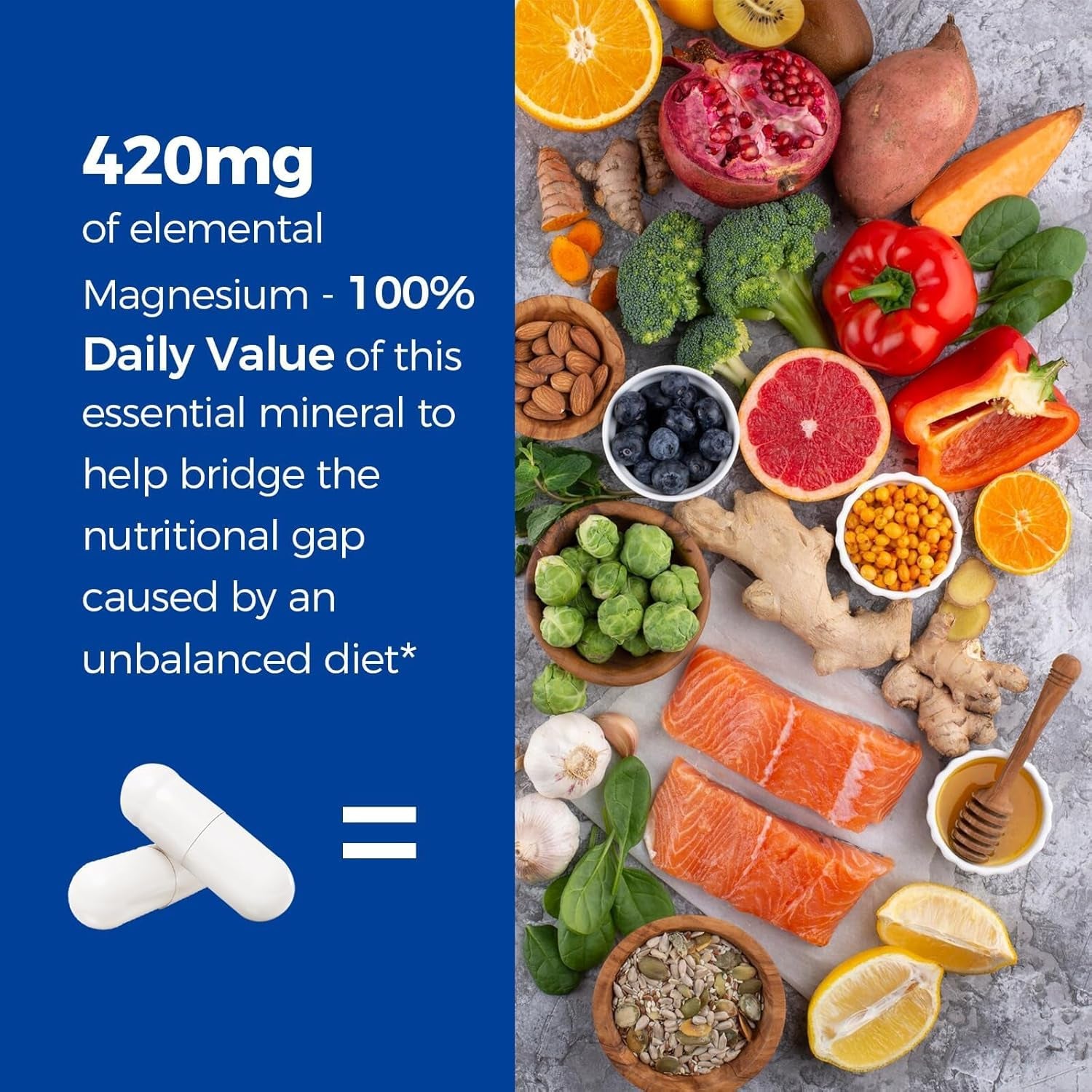 Vitalibre 10 in 1 Magnesium Comple  420Mg Elemental Magnesium 120 Vegan Capsules