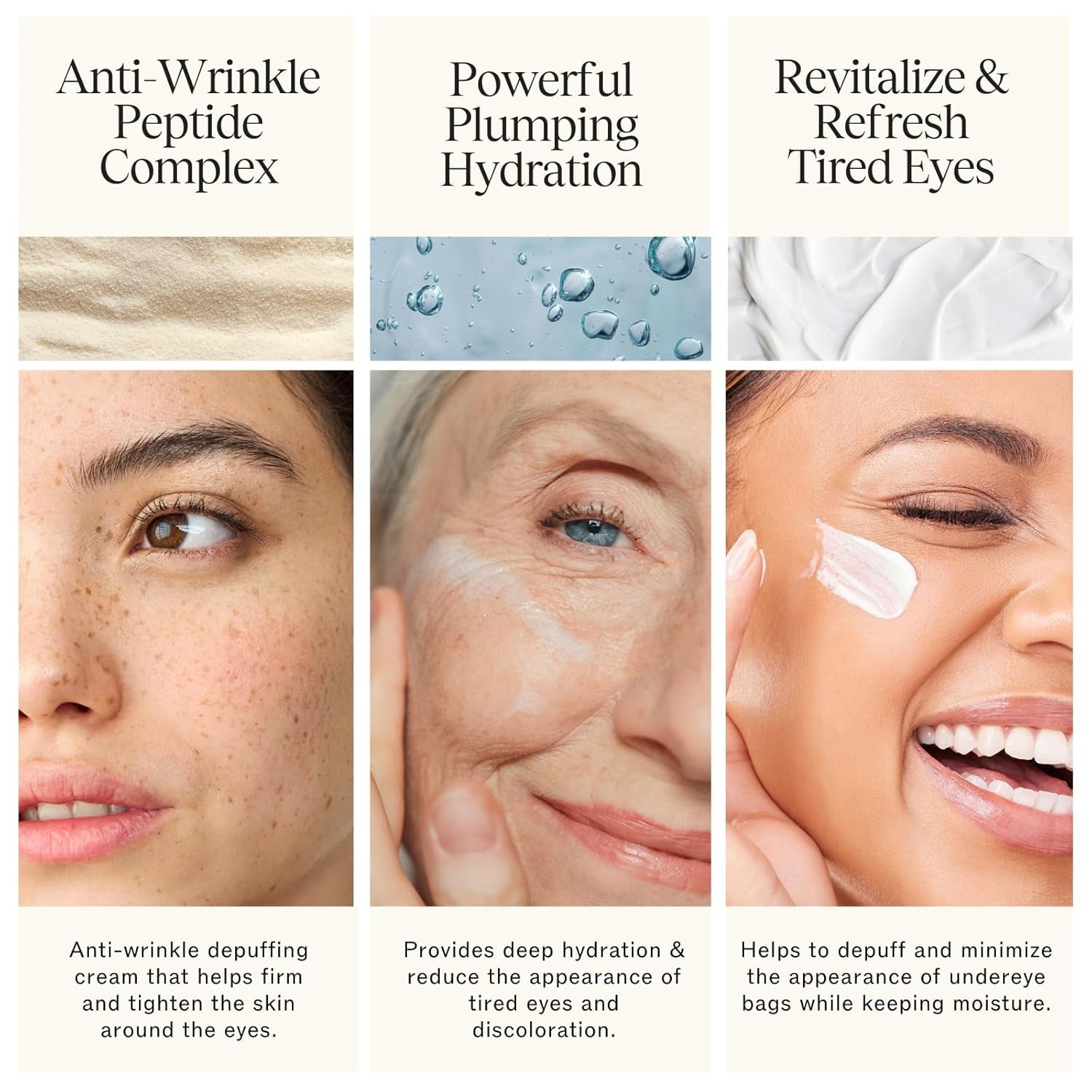 LilyAna Naturals Plumping And Hydrating Caffeine Eye Cream – 30g | Brightens, Depuffs & Firms Tired Eyes