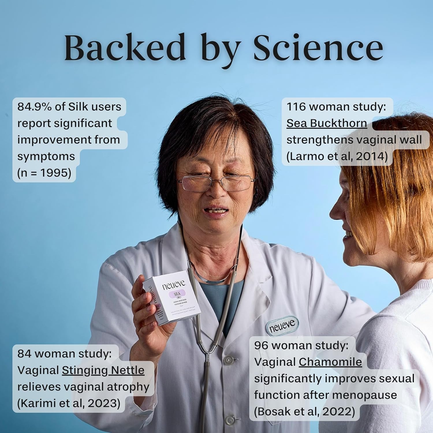 NeuEve Silk Age 55+ Vaginal Suppositories for Menopause Relief, Vaginal Dryness, Irritation & Itching, with All-Natural Ingredients, Phase 1 | 8 Count | 1-Month Supply