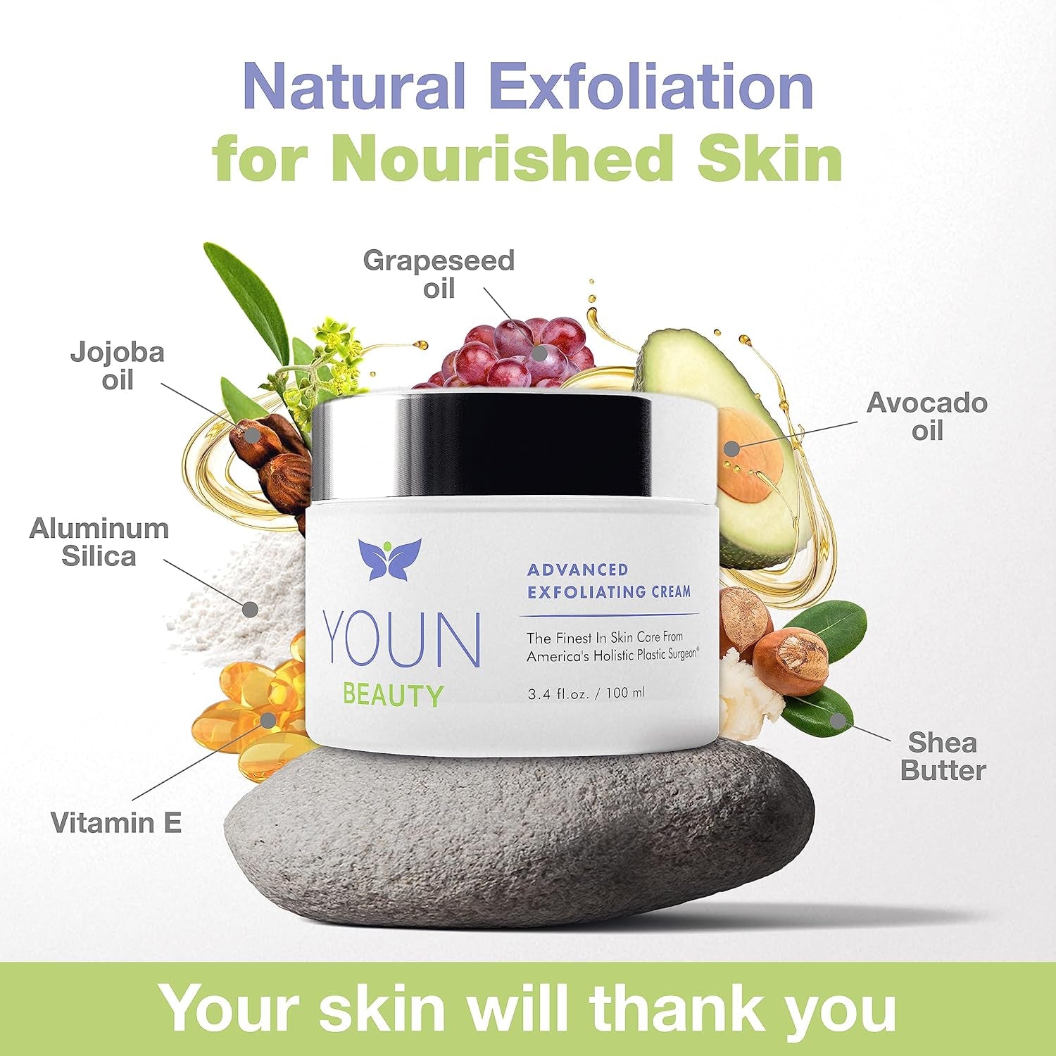 YOUN Beauty Advanced Exfoliating Cream – 100ml | Gentle, Nourishing Skin Renewal