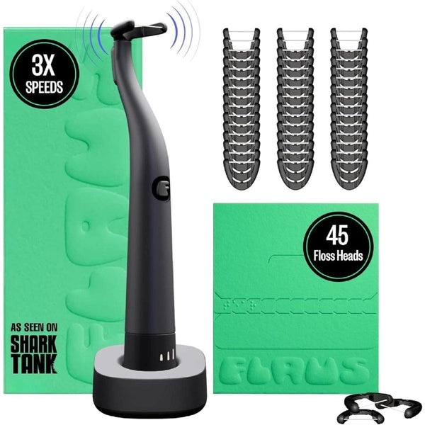 FLAUS Electric Flosser with 3 Speeds + 45 Replacement Heads - Glam Global UKFLAUS