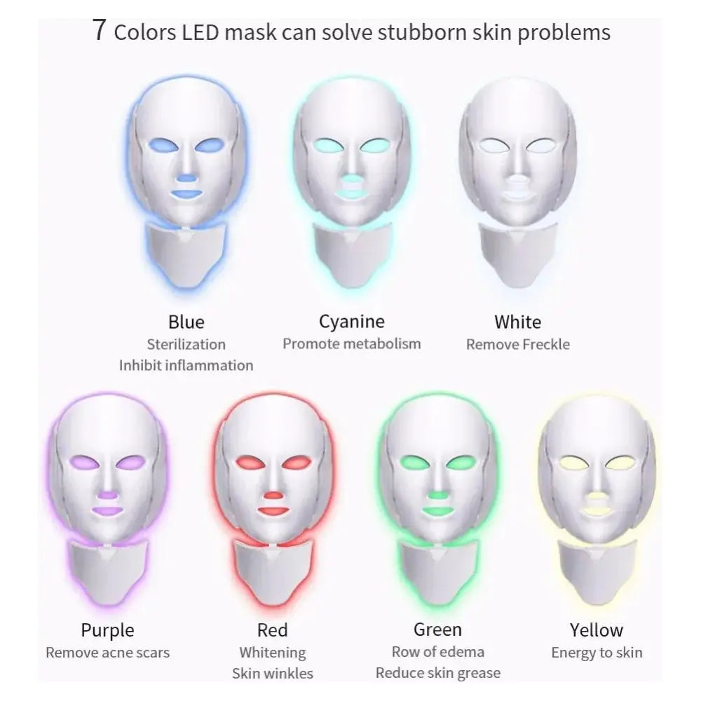 Foreverlily 7 Colors LED Facial Mask - Glam Global UK