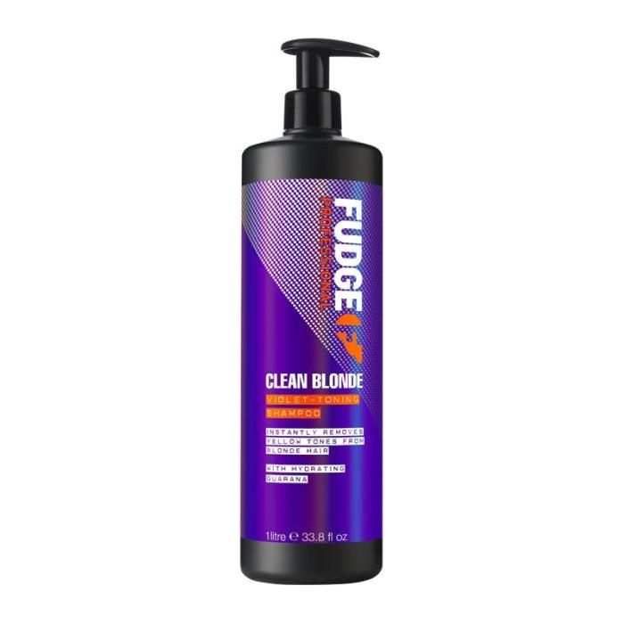 Fudge Professional Clean Blonde Violet-Toning Shampoo 1000ml - Glam Global UK