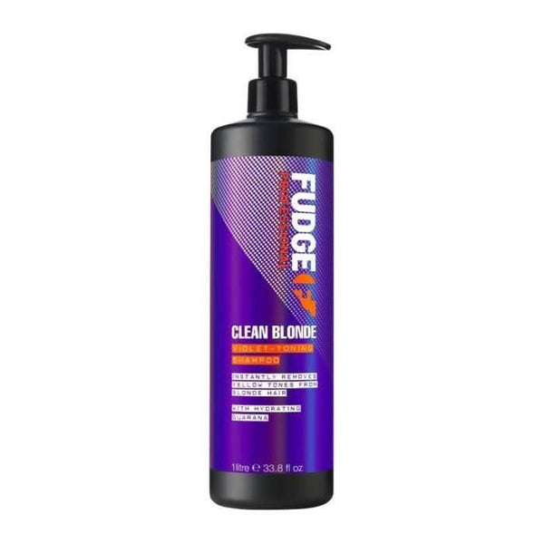 Fudge Professional Clean Blonde Violet Toning Shampoo | Anti - Brass & Hydrating Care 1000ml - Glam Global UKFudge Professional