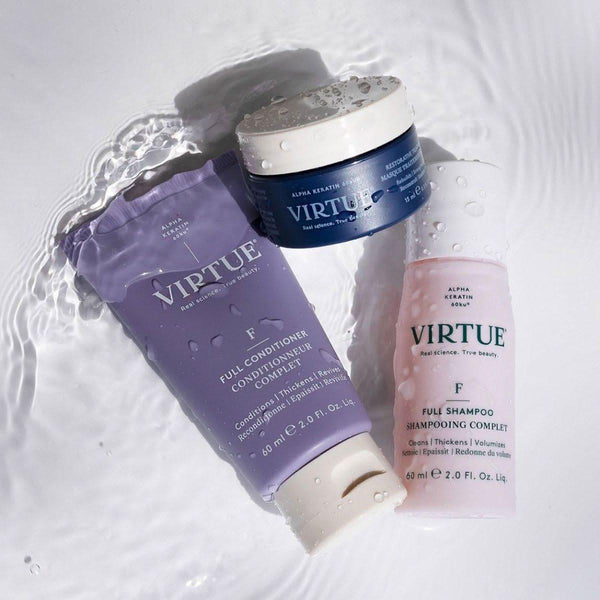 Virtue Full Discovery Kit | Volumizing Shampoo, Conditioner & Restorative Mask - Glam Global UKVirtue