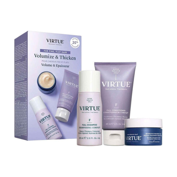 Virtue Full Discovery Kit | Volumizing Shampoo, Conditioner & Restorative Mask - Glam Global UKVirtue