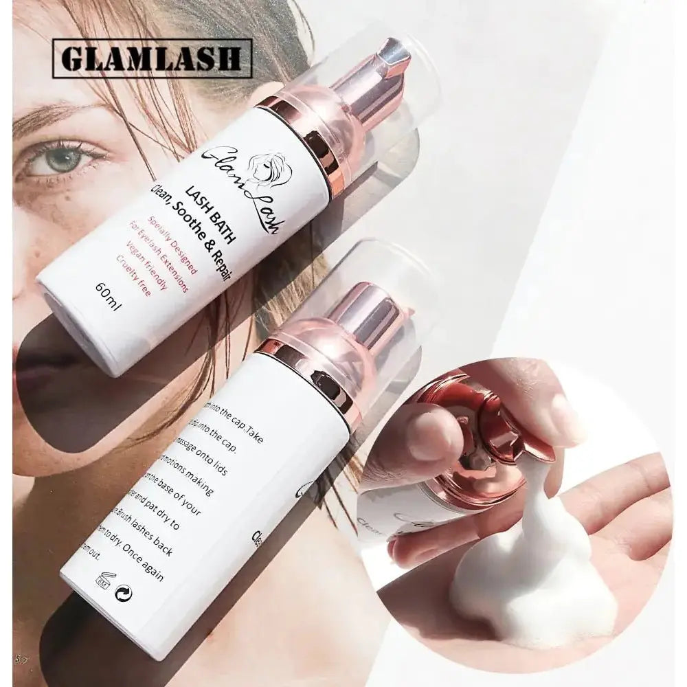 GLAMLASH 60ml Eyelash Foam Cleanser Shampoo - Glam Global UK