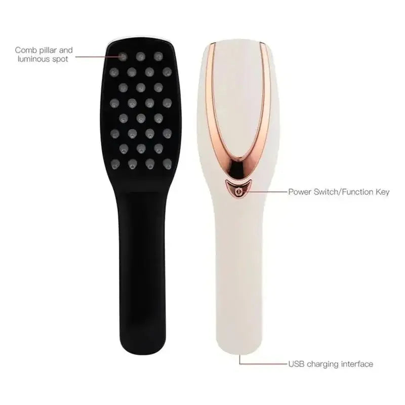 GlowHair Therapy Comb | 3 - in - 1 Phototherapy LED Massage Comb for Scalp Health - Glam Global UK