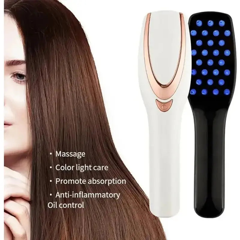 GlowHair Therapy Comb | 3 - in - 1 Phototherapy LED Massage Comb for Scalp Health - Glam Global UK